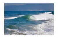 Southern California coast line with the perfect blue wave.