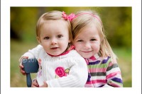 Sweet sister hug during a portrait.