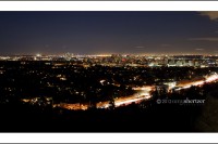 Downtown Los Angeles at night from The J. Paul Getty Museum
